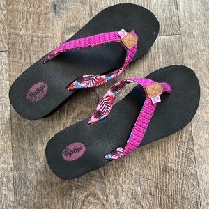 Floopi Bella Yoga Mat Thong Flip Flop Purple 518 Size 7
